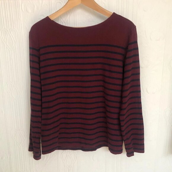 2 Seasalt Cornwall sailor t-shirt Plum and navy - Black and grey - size 14 UK or - Picture 5 of 6